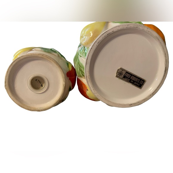 Vintage Fred Roberts Ceramic Fruit Jar Kitchen Canister and Shaker made in Japan - Picture 8 of 10
